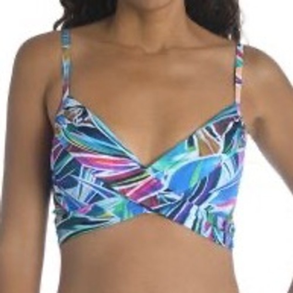 La Blanca Palm Opulence Printed Underwire Bikini Top‎ Women's Size 8